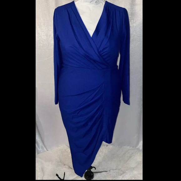 Monif C Jenna Blue Asymmetrical Dress - Picture 2 of 8